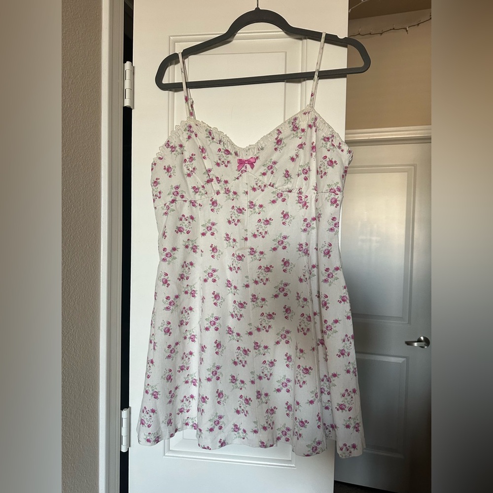 Trixxi White and Pink Floral Babydoll